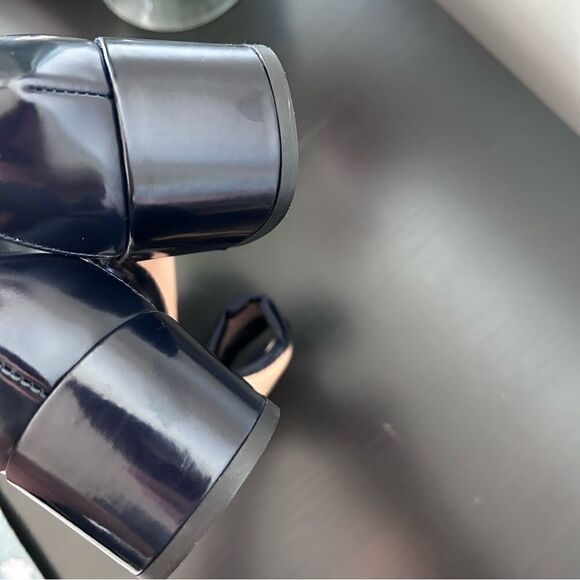 AGL Satin Top All leather sandals in navy blue - Picture 2 of 11